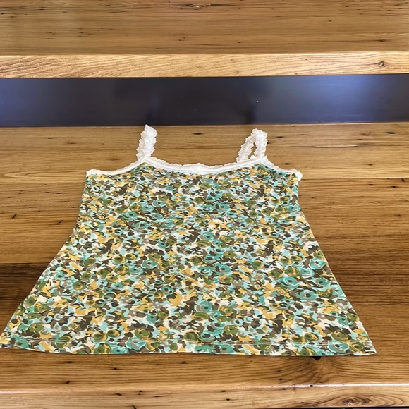 LOFT Small/Petite Multicolor Floral Camisole with Lace Straps - Picture 2 of 6